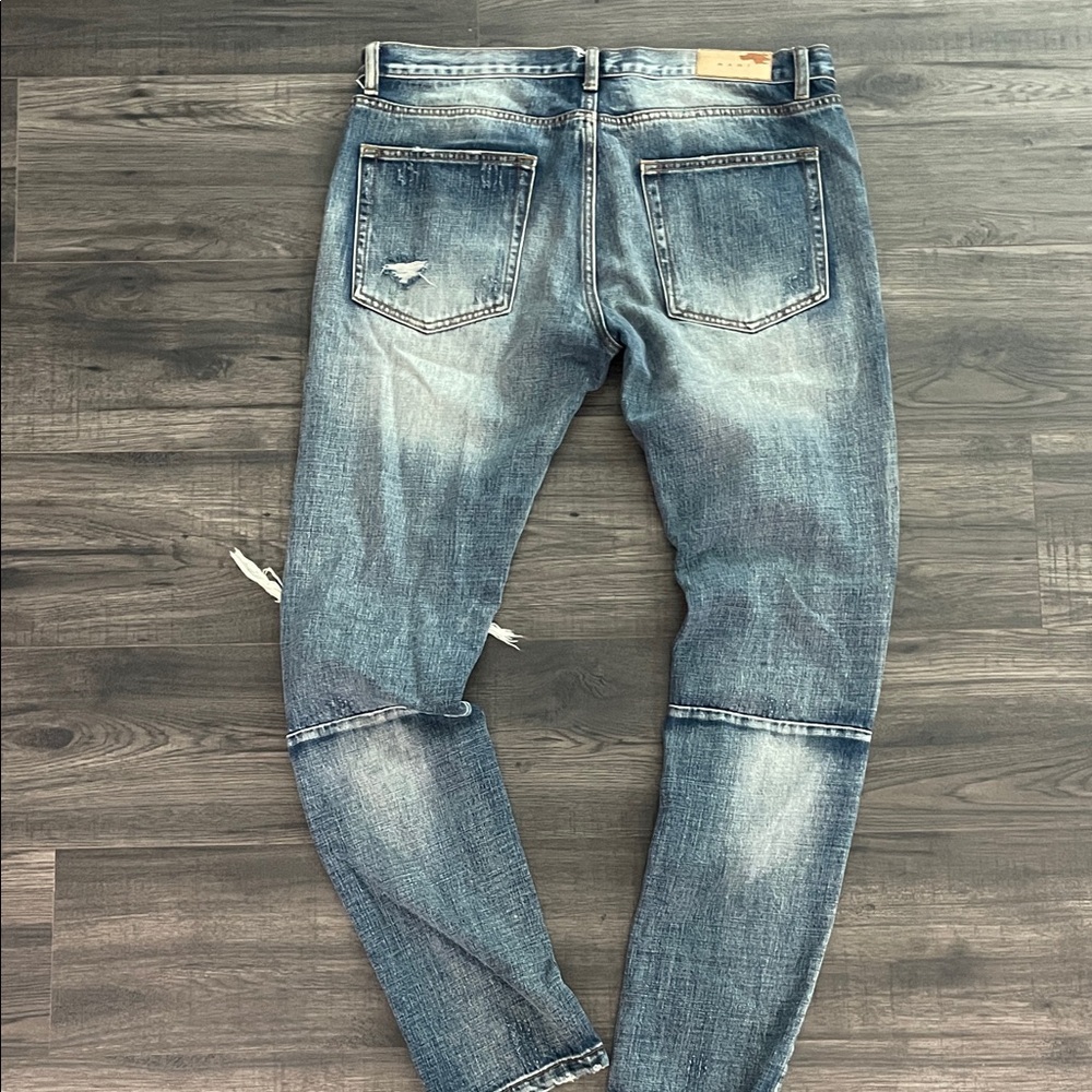 MNML- Distressed Blue Jeans for Men -36x34 - Picture 2 of 3